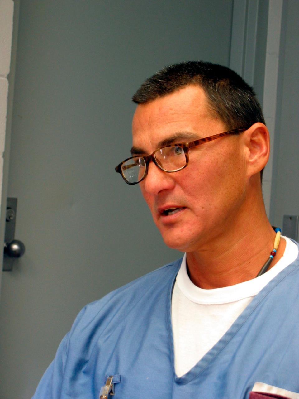 In this undated image, Frank Gable speaks at the Okaloosa Correctional Institution in Crestview, Fla. Gable, who has spent nearly three decades in prison for the 1989 killing of Oregon's prisons director, was freed June 28, 2019, while the state appeals the ruling that led to his release.