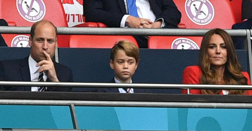 Prince William, Prince George and Kate Middleton at England Euros 2021 game