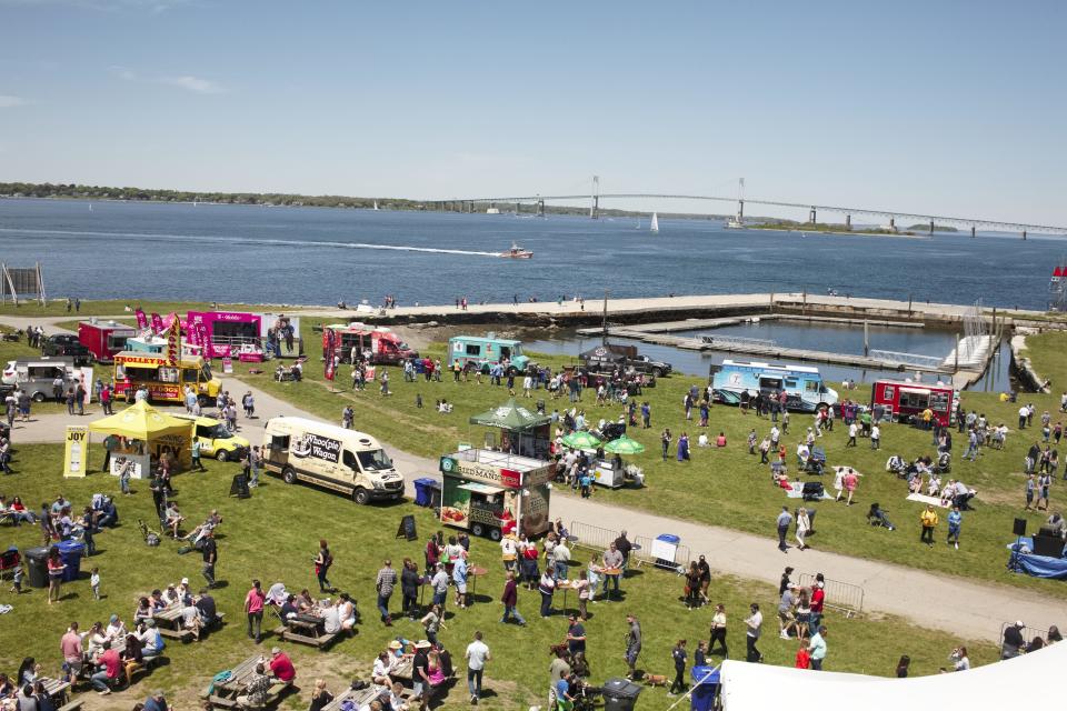 Food trucks populate the grounds of Fort Adams State Park during the inaugural Newport Food Truck & Craft Beer Festival in May 2019.