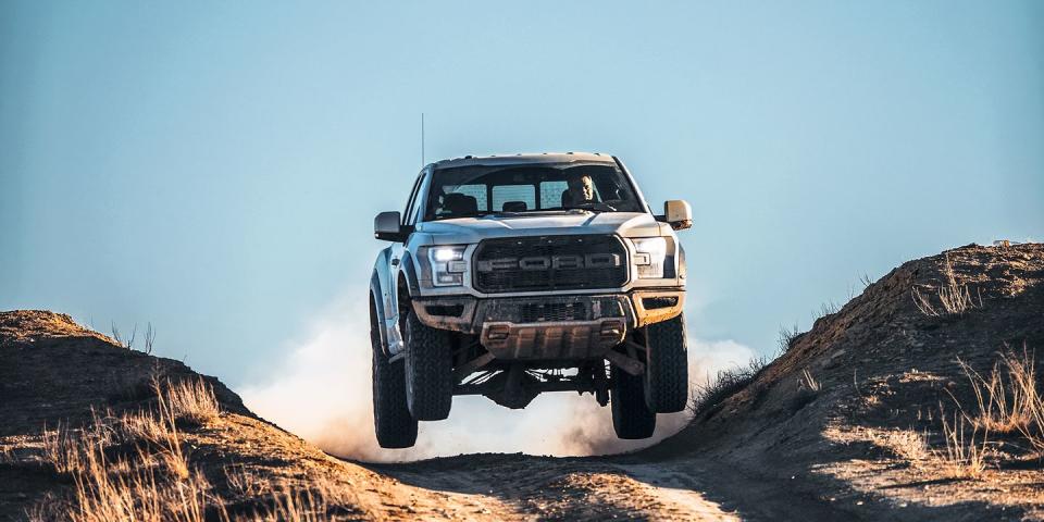 <p>With aggressive off-road tires and a Baja-ready suspension, the Raptor doesn't exactly have the best on-road manners. It's also not as efficient at towing as a normal F-150. What it does great, though, is going off jumps and carving through terrain most other vehicles can't. <a href="https://www.ebay.com/itm/2020-Ford-F-150-Raptor/264768919146?hash=item3da575166a:g:zh0AAOSw~rxez-K7" rel="nofollow noopener" target="_blank" data-ylk="slk:Here's a new one;elm:context_link;itc:0;sec:content-canvas" class="link ">Here's a new one</a> you can own now for under $60,000. </p>