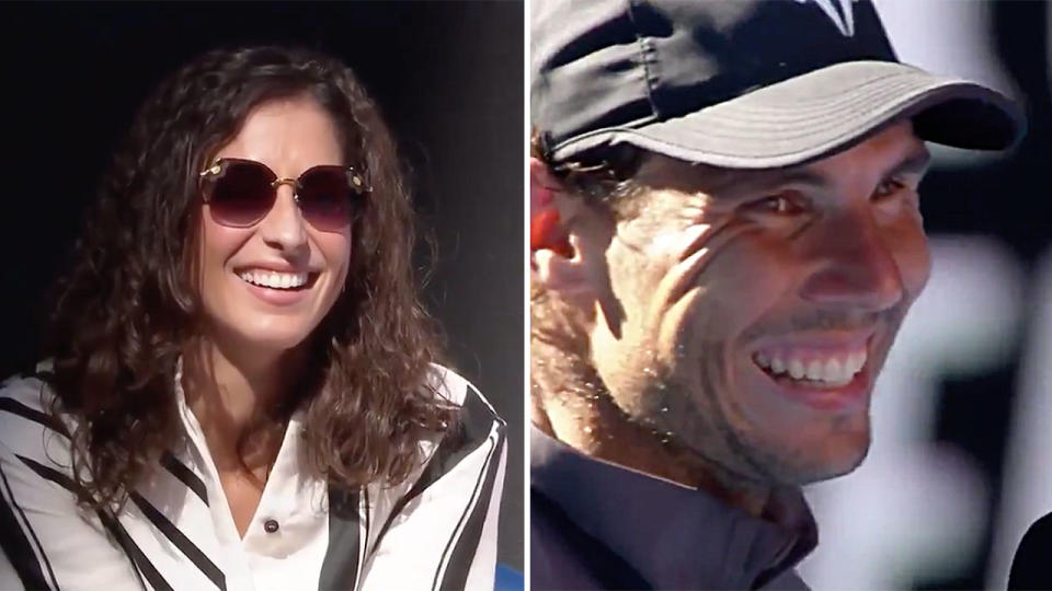 Even after 14 years, Xisca Perello can still make Rafael Nadal blush. Pic: Aus Open
