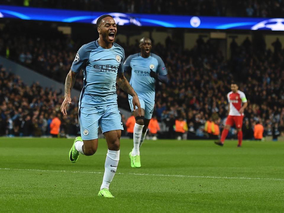 Raheem Sterling opened the scoring with a tidy finish after 26 minutes (Getty)