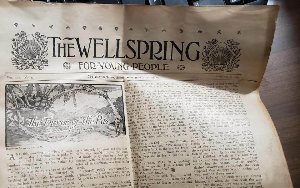 A publication printed in November 1913. A Michigan family found the printout, along with other items, in their home in 2024.