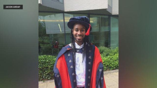 University of Cambridge's youngest-ever Black professor, Jason Arday, is seen in a graduation photo. / Credit: Jason Arday