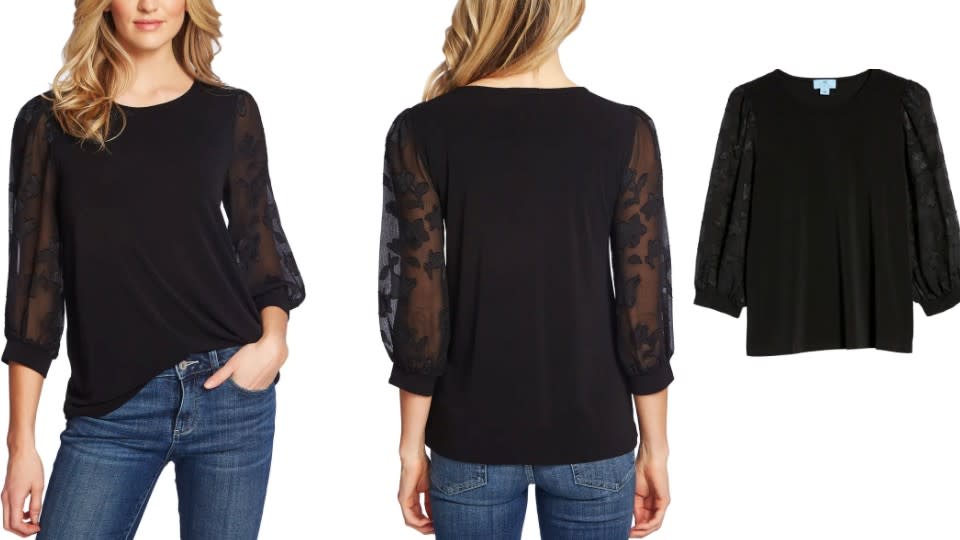 CeCe Lace Sleeve Stretch Cape Blouse - Nordstrom, $48 (originally $69)