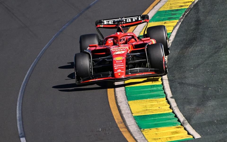 Charles Leclerc drives during the Australian Formula One Grand Prix at Albert Park Circuit in Melbourne on March 24, 2024