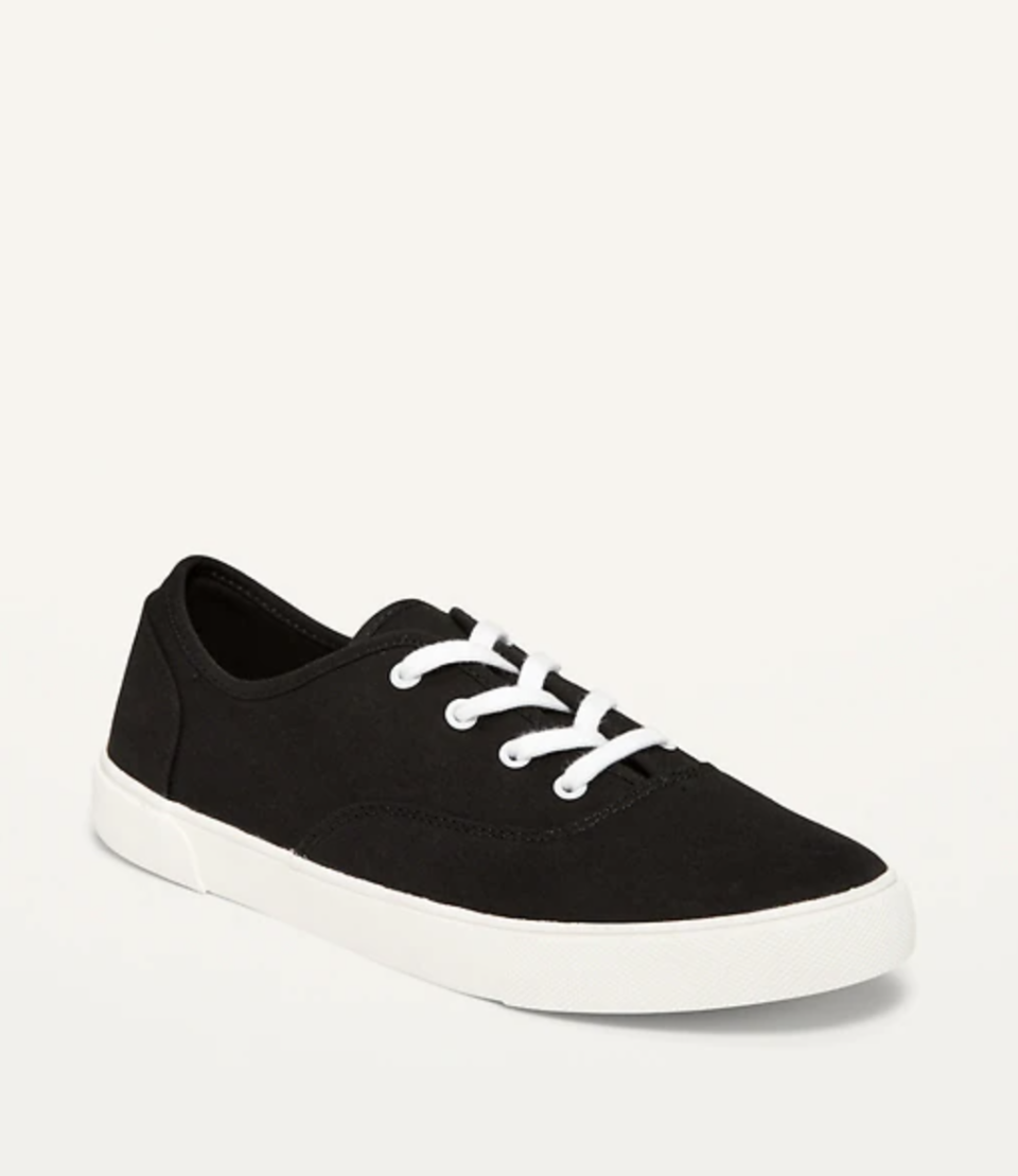 Twill Lace-Up Sneakers in Black (Photo via Old Navy)