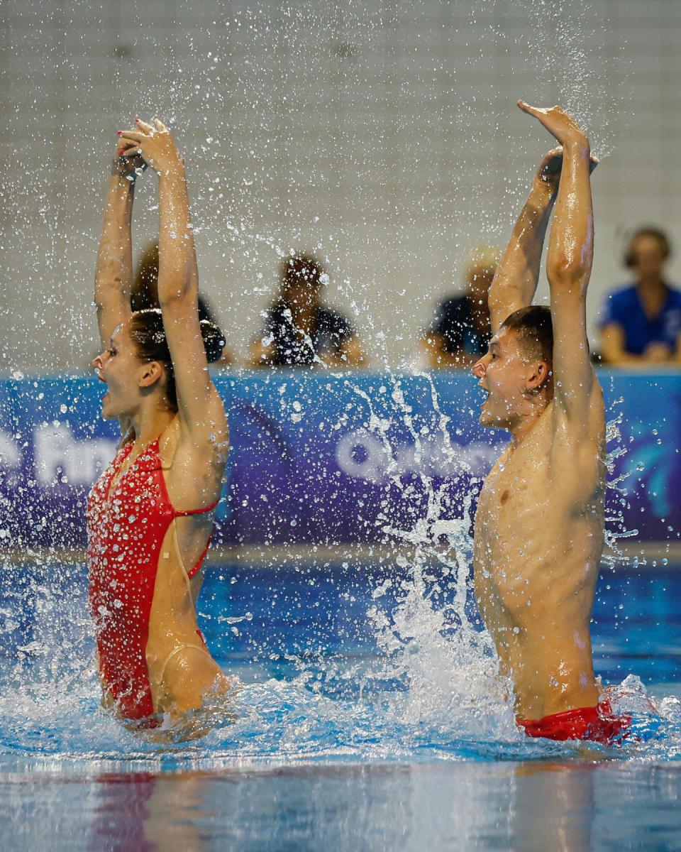 Tomblin specialises in mixed duet with partner Beatrice Crass (Canada Artistic Swimming/PA handout)