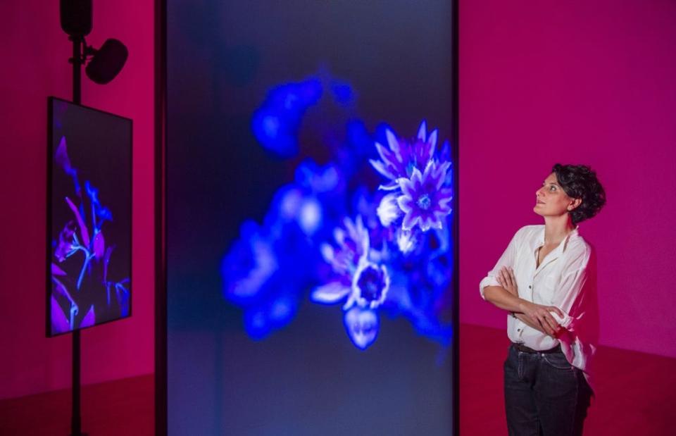 Angelica Mesiti with her Over the Air and Underground installation in the gallery (Neil Hanna/PA)