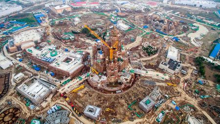 An ariel picture of the construction site of the Shanghai Disneyland, China, July 14, 2015. REUTERS/Stringer/Files