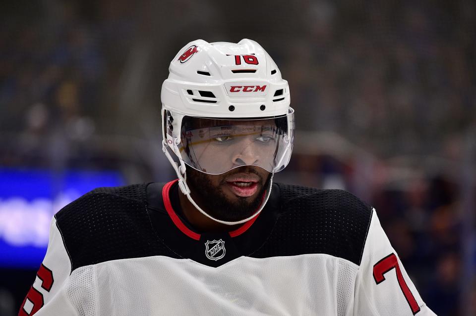 New Jersey Devils defenseman P.K. Subban called out an incident directed toward his brother, Jordan, in the ECHL.