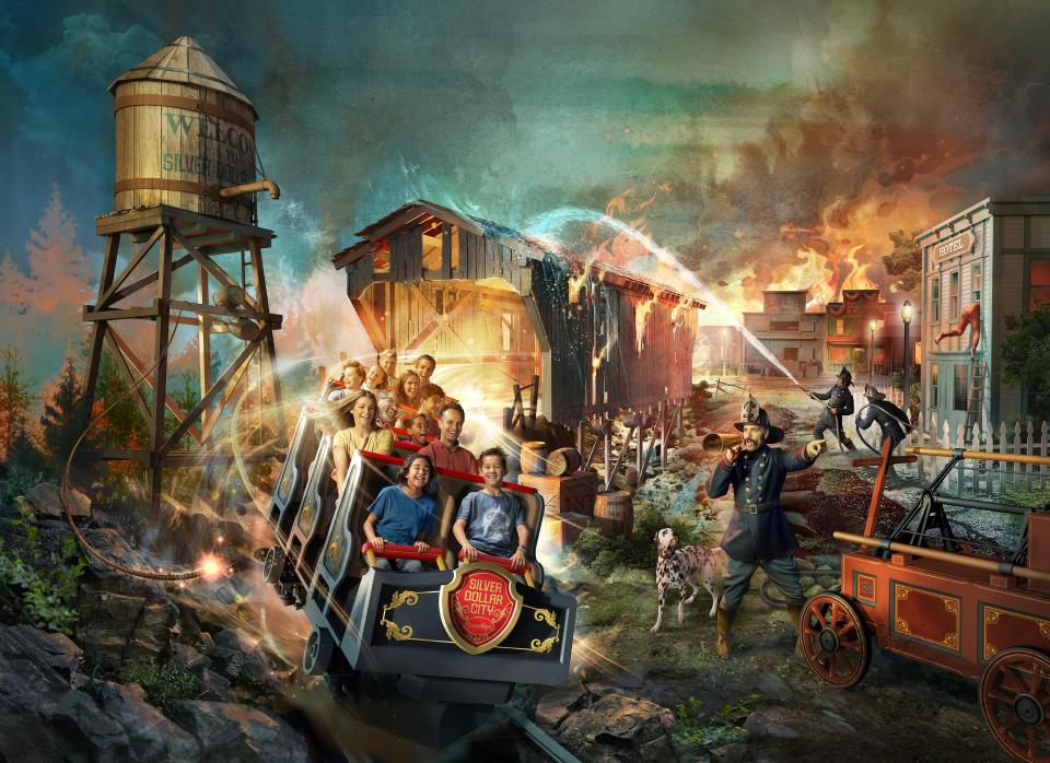 Rendering of the new Fire in the Hole coaster coming to Silver Dollar City.