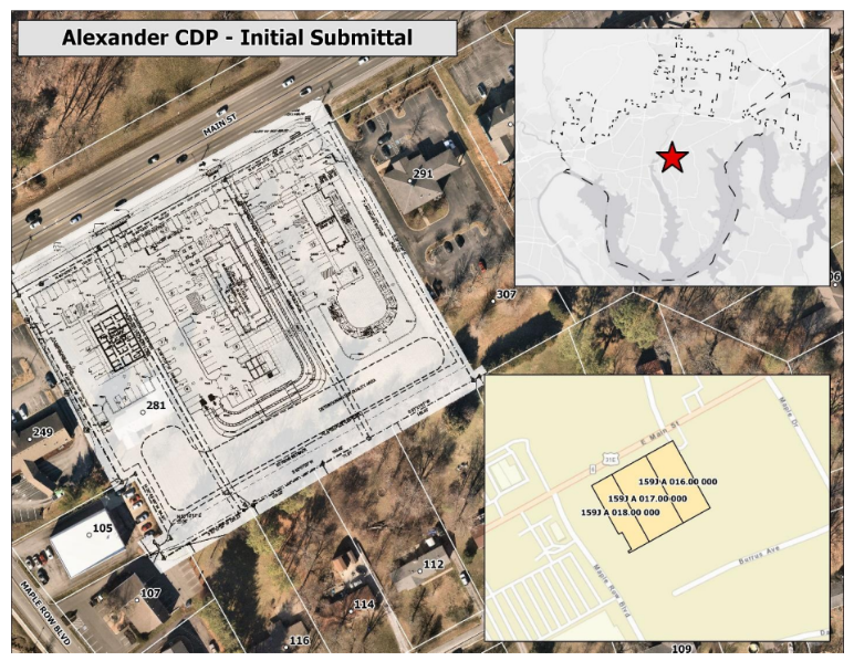 A plan submitted for East Main Street in Hendersonville that city officials say would be for a Chick-fil A, Starbucks and Fast Pace Health.