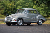 <p>In the 1930s, Auto Union was the umbrella term for four previously separate but now merged German manufacturers, and for a series of tremendously powerful Grand Prix cars. It was dropped after the Second World War, but returned in 1958, when it was applied to the 1000 saloon.</p><p>This was basically a rebadged DKW Sonderklasse, but that car’s 896cc three-cylinder two-stroke engine was enlarged to 981cc, a change approximately referred to in the model name.</p>
