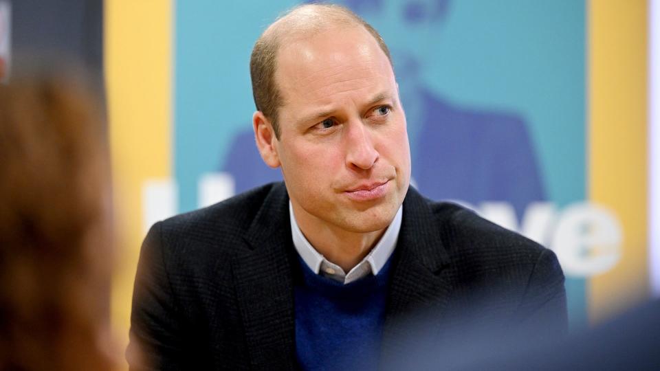 Prince William looking serious