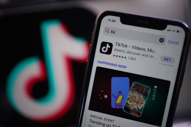 The TikTok app in the App Store on your iPhone screen.  Cabinet Office minister Oliver Dowden has confirmed that TikTok will be blocked from government devices following a review.  Photo date: Thursday, March 16, 2023