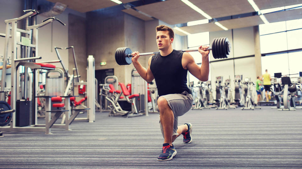 man working out in gym