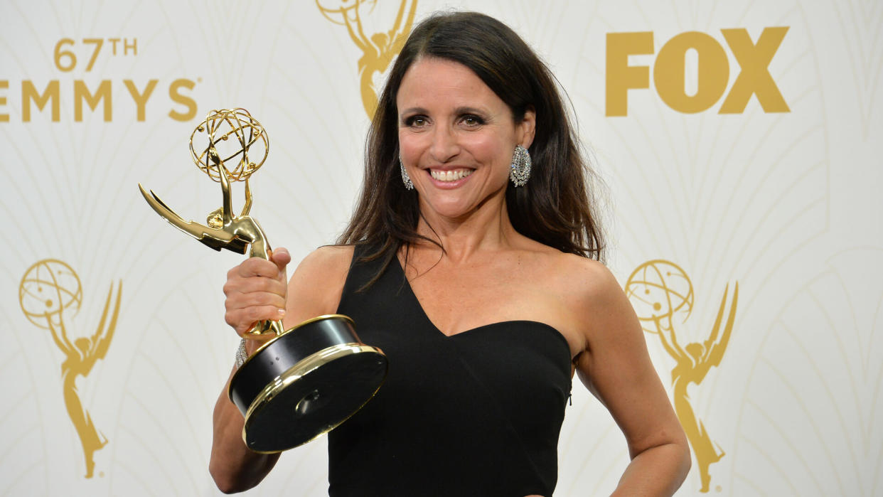 LOS ANGELES, CA - SEPTEMBER 20, 2015: "Veep" star Julia Louis-Dreyfus at the 67th Primetime Emmy Awards at the Microsoft Theatre LA Live.