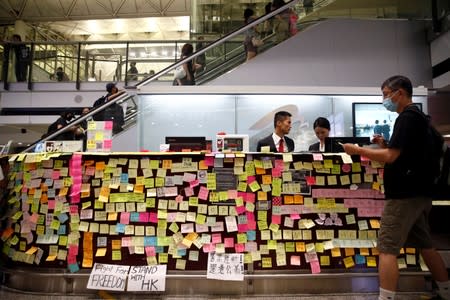 Protest against the recent violence in Yuen Long, at Hong Kong airport