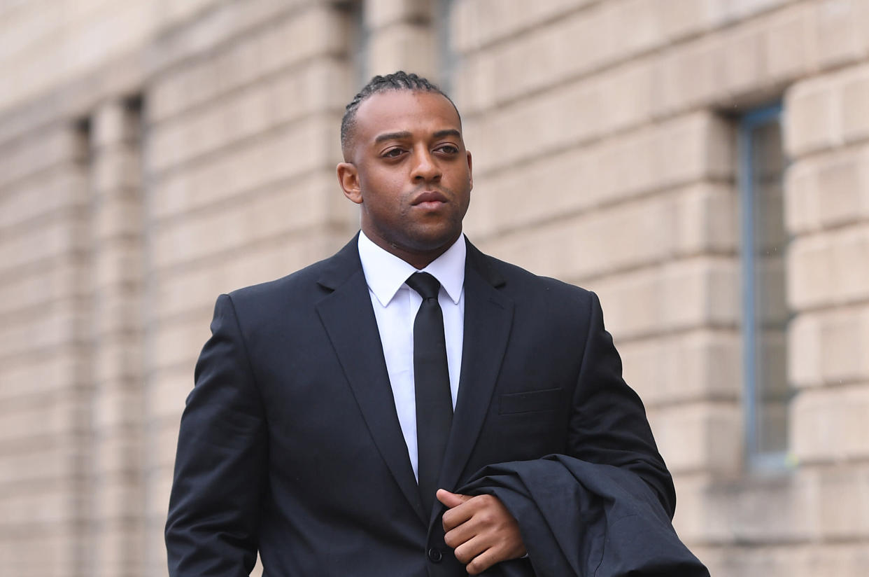 Former JLS singer Oritse Williams arrives at Wolverhampton Crown Court where he is accused of rape. Williams, 32, from Croydon, south London, denies raping the woman in a hotel room following a solo concert in December 2016.