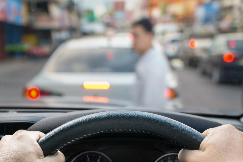 Drivers must give way to pedestrians and cyclists when turning into a street. Source: Getty/file