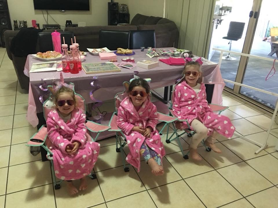 So cute! The three very lucky little girls with their new sunglasses, were treated like ‘princesses’! Source: Supplied