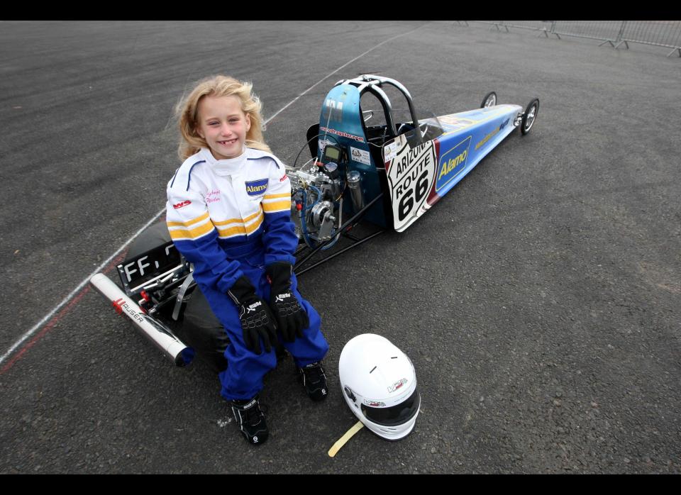 Eight-year-old girl Belle Wheeler has become the youngest drag racer in the world -- just two days after her eighth birthday. The pint-sized dragster then went onto compete against youngsters more than twice her age and qualified for the UK National Finals.