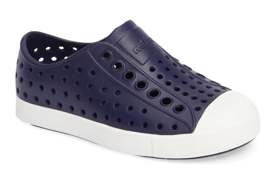 kids shoes, slip on, blue, laceless, native shoes