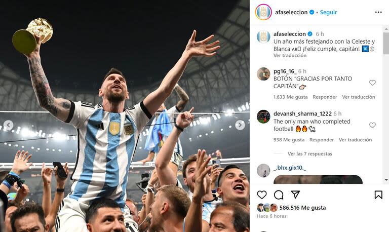 El saludo de AFA para Lionel Messi