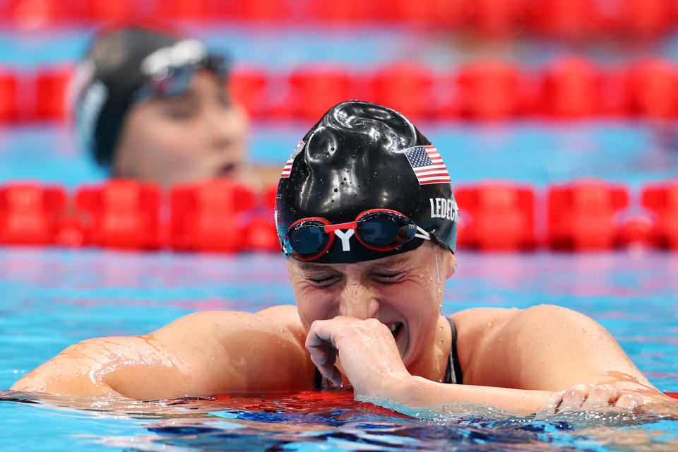 <p>USA swim star Katie Ledecky earns gold in the Women's 1500m Freestyle Final at Tokyo Aquatics Centre on July 28.</p>