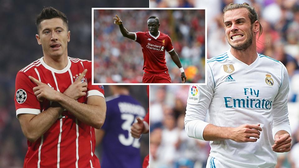 Robert Lewandowski, Sadio Mane and Gareth Bale