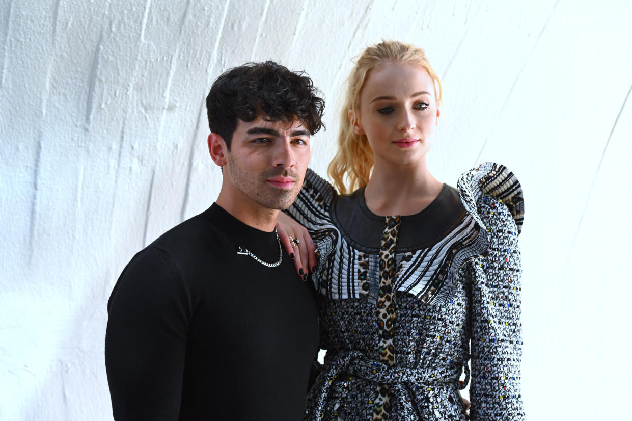 NEW YORK, NEW YORK - MAY 08:  Sophie Turner, Joe Jonas attend the Louis Vuitton Cruise 2020 Fashion Show at JFK Airport on May 08, 2019 in New York City. (Photo by Nicholas Hunt/Getty Images  for Louis Vuitton)