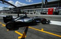 Germany Formula One - F1 - German Grand Prix 2016 - Hockenheimring, Germany - 30/7/16 - Mercedes' Lewis Hamilton attends practice. REUTERS/Ralph Orlowski