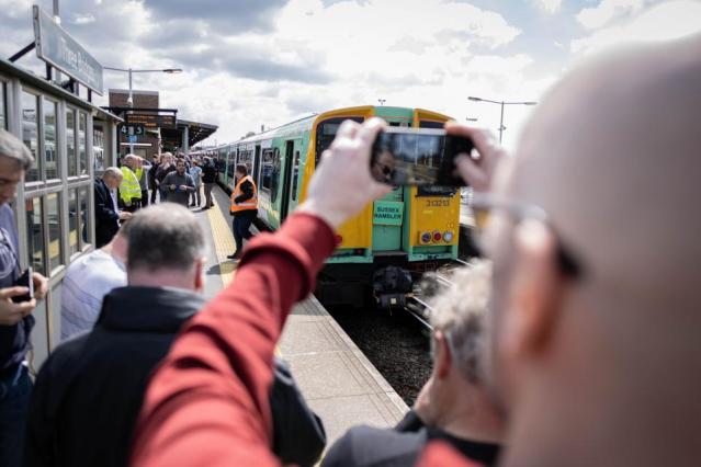 The Argus: Rail enthusiasts on the tour at Three Bridges