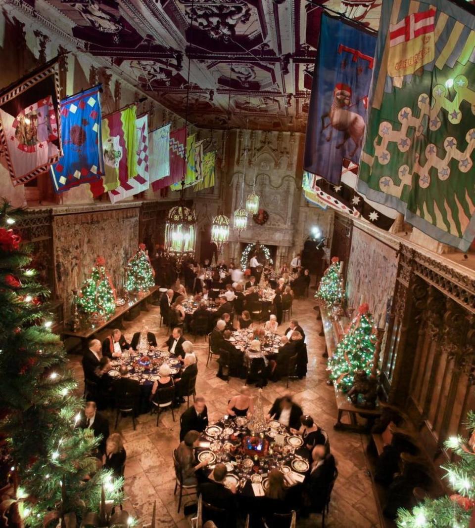 Hearst Castle’s Refectory dining room was decked out for the season in 2009 for Friends of Hearst Castle’s Holiday Feast, which is returning this year after a three-year hiatus.