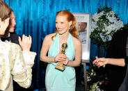 Jessica Chastain attends the NBCUniversal Golden Globes viewing and after party held at The Beverly Hilton Hotel on January 13, 2013 in Beverly Hills, California.