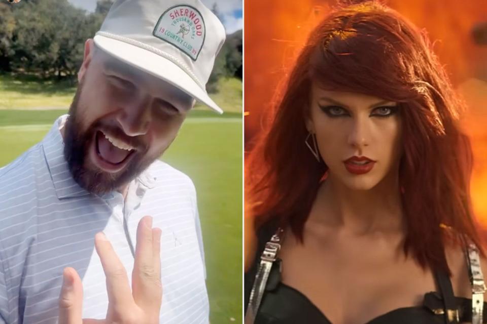 <p>YOUTUBE</p> Travis Kelce and Taylor Swift