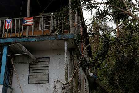 A home damaged by Hurricane Maria is seen in the Trujillo Alto municipality outside San Juan, Puerto Rico, October 9, 2017. REUTERS/Shannon Stapleton