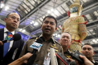 Immigration chief Lt-General Surachate Hakparn speaks during a news conference about Rahaf Mohammed al-Qunun, a Saudi woman departing for asylum to Canada, at Bangkok's International Airport, Thailand, January 11, 2019. REUTERS/Athit Perawongmetha