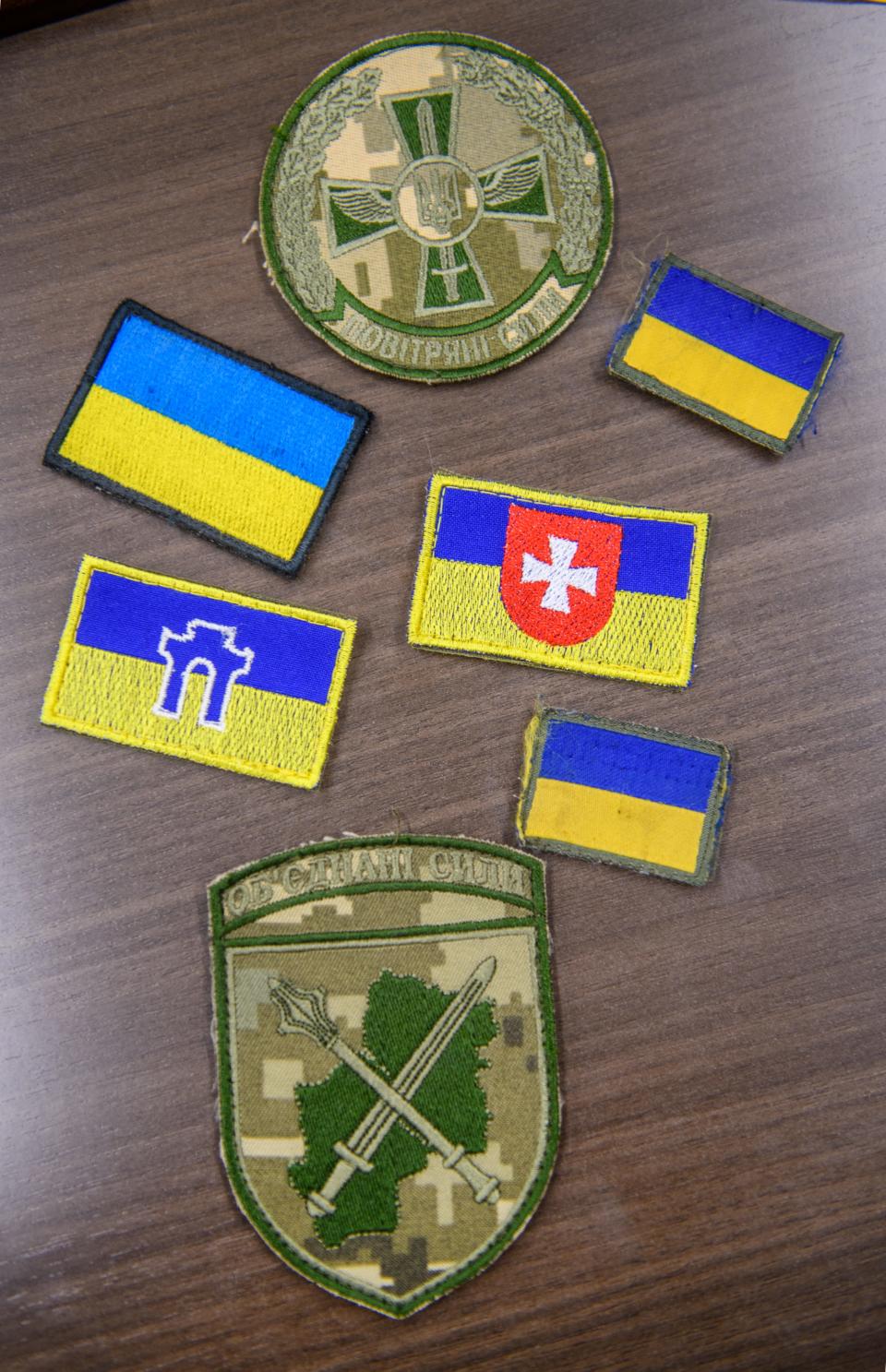 A set of patches worn by first responders in Ukraine.