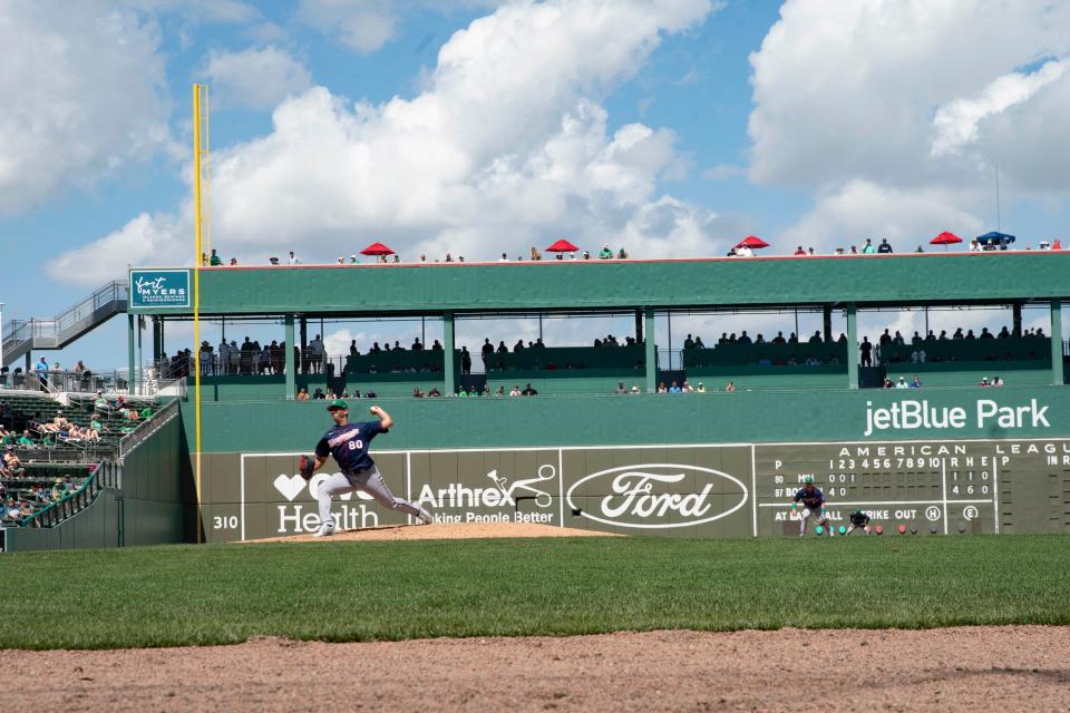 Fans watch the MLB spring training matchup between the Minnesota Twins and the Boston Red Sox, Thursday, March 17, 2022, at JetBlue Park in Fort Myers, Fla.

Today marked the first full-capacity spring training game in SWFL since the pandemic in 2020.