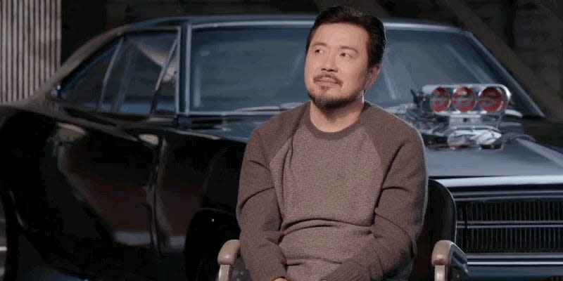 Justin Lin is seen in an interview for "F9."