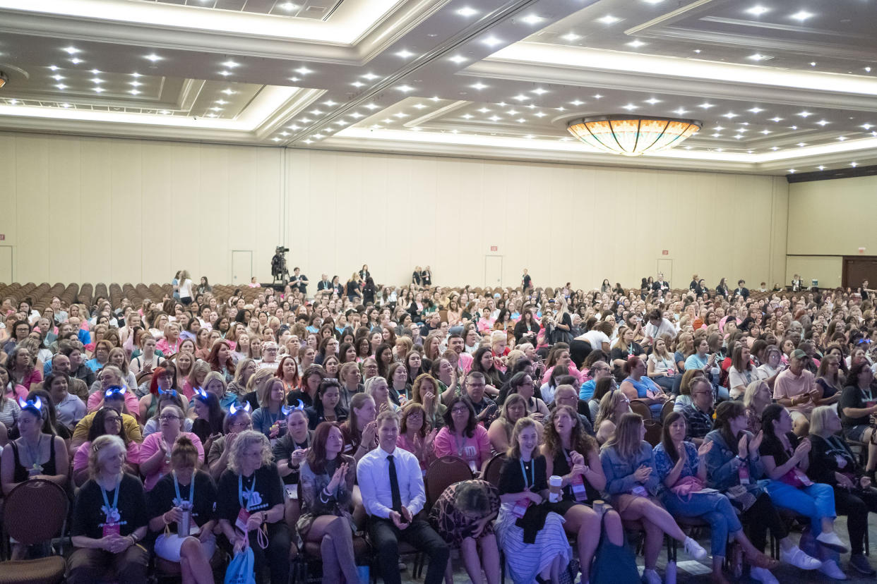 The crowd enters for the panel with JBH and Colleen Hoover at Book Bonanza on June 23, 2023 in Grapevine, TX.  (Nitashia Johnson for TODAY)