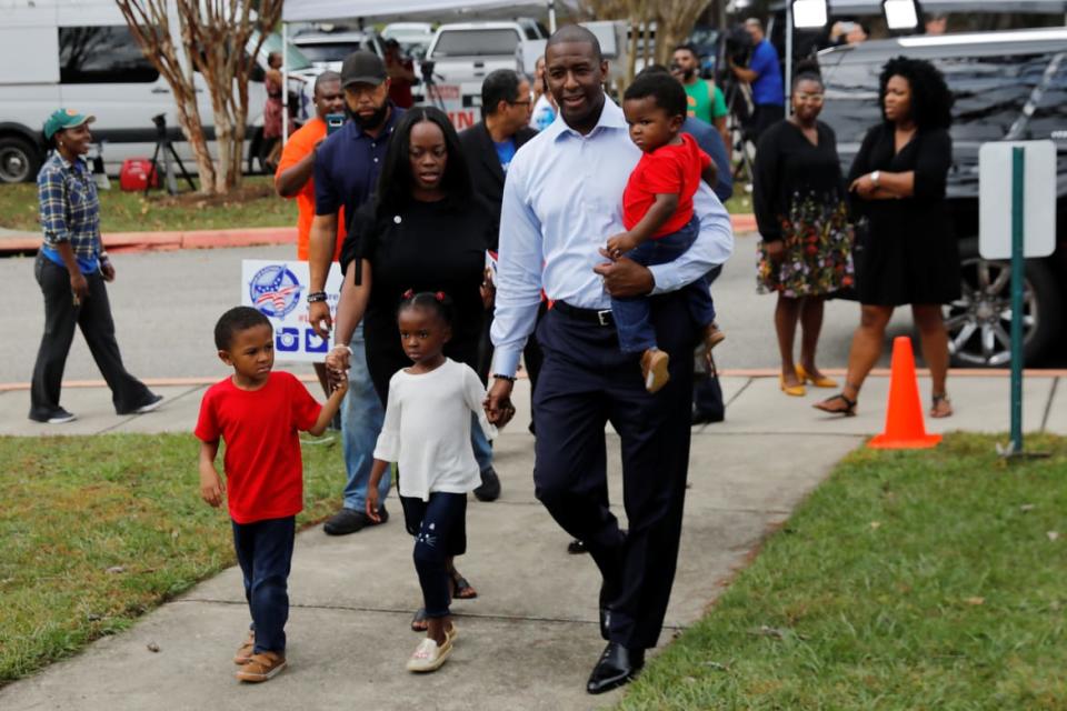 <div class="inline-image__caption"><p>Gillum pictured with his family on the campaign trail in 2018. </p></div> <div class="inline-image__credit">REUTERS/Shannon Stapleton</div>