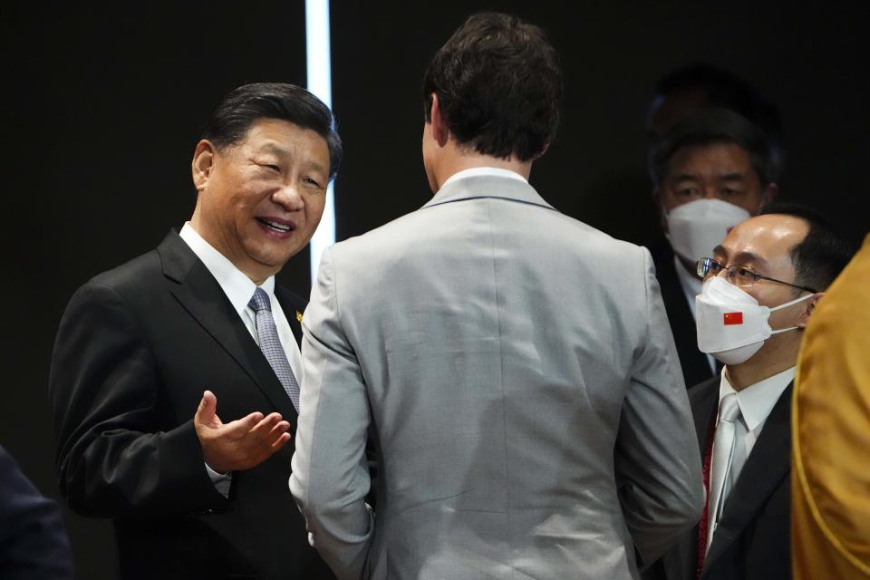 Xi Jinping and Justin Trudeau appear to disagree at the G20 Summit. (Sean Kilpatrick / The Canadian Press via AP)