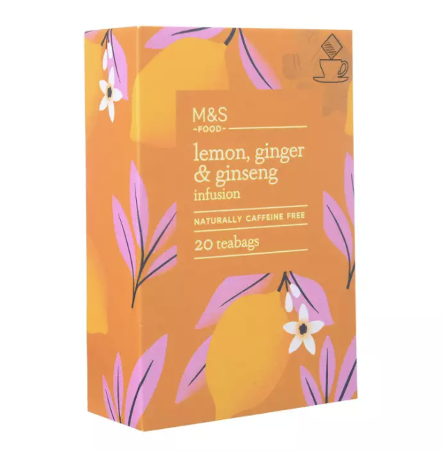 Marks & Spencer Lemon Ginger and Ginseng Infusion Teabags
