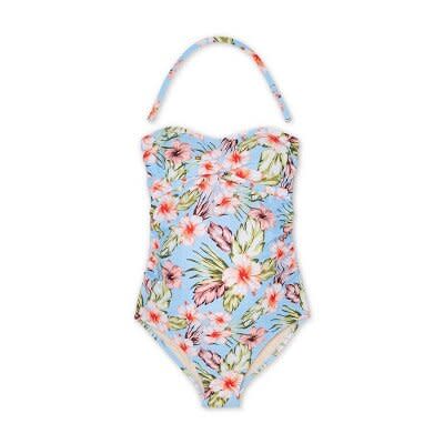 maternity-clothes-target Maternity Floral Print Bandeau Twist One Piece Swimsuit