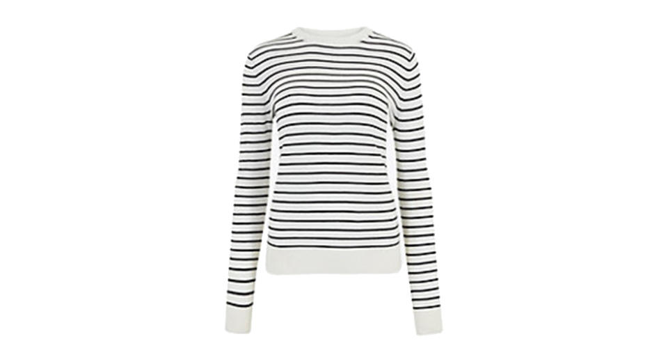 Pure Merino Wool Striped Crew Neck Jumper 