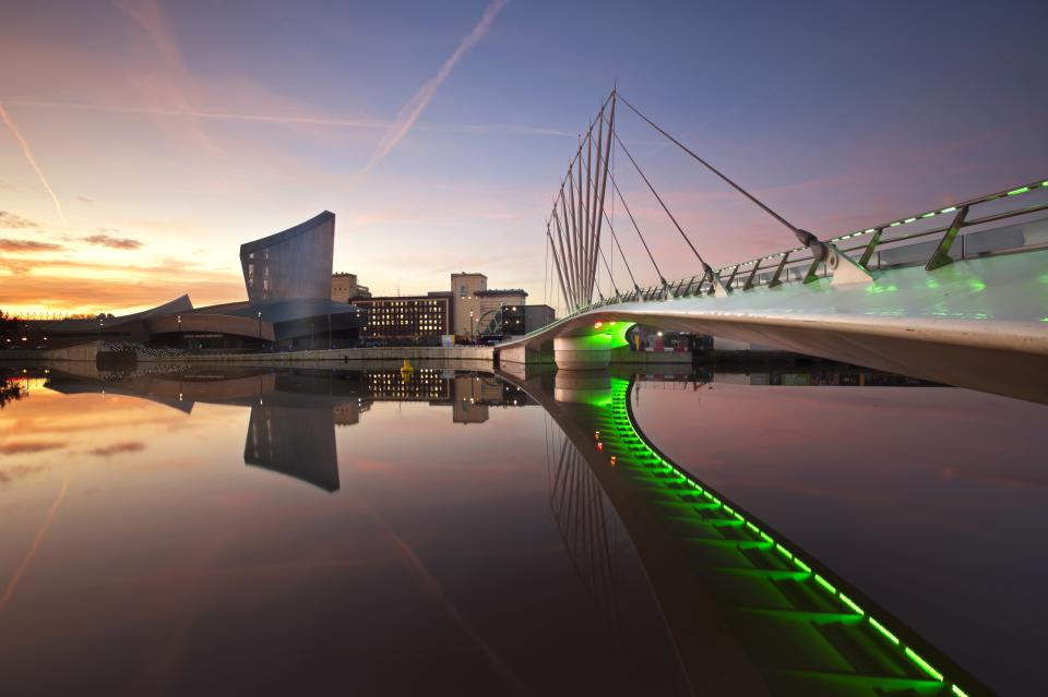 The Imperial War Museum North, Salford Quays, England. (Photo by: Loop Images/Universal Images Group via Getty Images)