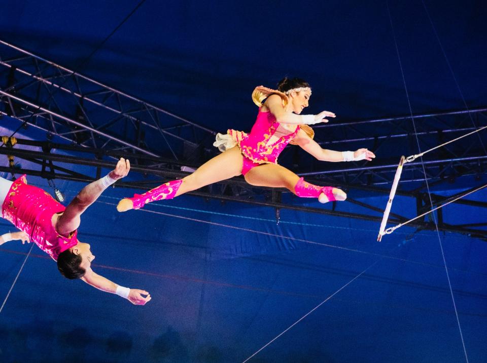 The Flying Tabares trapeze act carries on act from a family with circus roots going back eight generations.